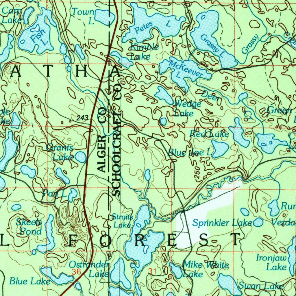 Munising, MI (1983, 100000-Scale) Map by United States Geological ...