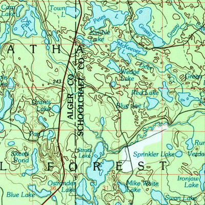 United States Geological Survey Munising, MI (1983, 100000-Scale) digital map