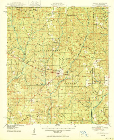 United States Geological Survey Munson, FL-AL (1950, 62500-Scale) digital map