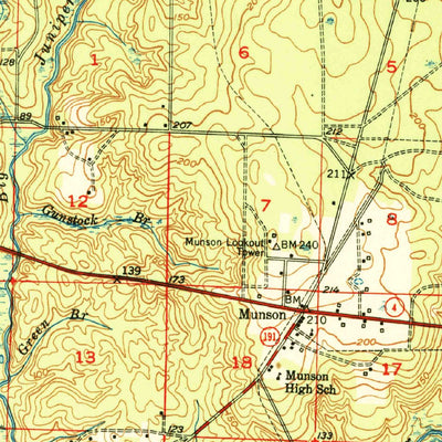 United States Geological Survey Munson, FL-AL (1950, 62500-Scale) digital map