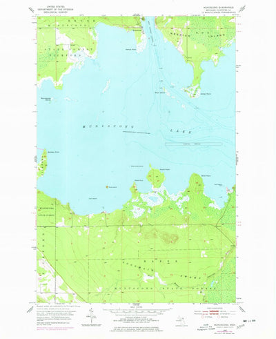 United States Geological Survey Munuscong, MI (1953, 24000-Scale) digital map