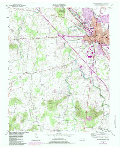 United States Geological Survey Murfreesboro, TN (1950, 24000-Scale) digital map