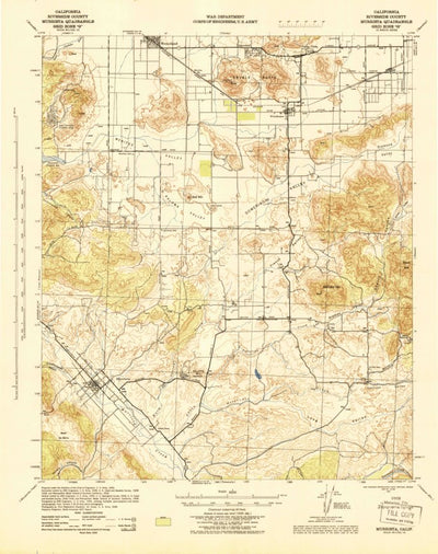 United States Geological Survey Murrienta, CA (1943, 62500-Scale) digital map