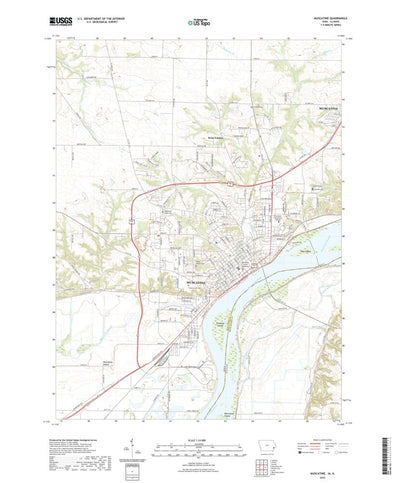 United States Geological Survey Muscatine, IA (2022, 24000-Scale) digital map