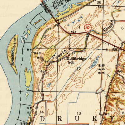 United States Geological Survey Muscatine, IA-IL (1948, 62500-Scale) digital map