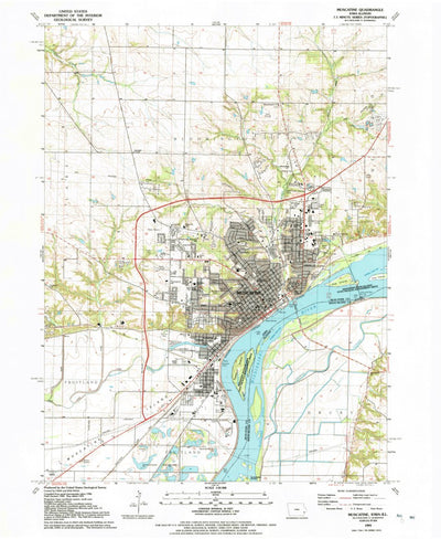 United States Geological Survey Muscatine, IA-IL (1991, 24000-Scale) digital map