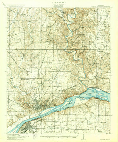 United States Geological Survey Muscle Shoals, AL (1916, 62500-Scale) digital map