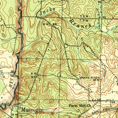 United States Geological Survey Muscogee, AL-FL (1943, 62500-Scale) digital map