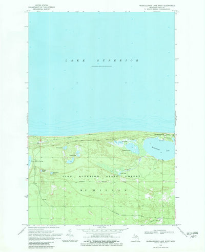 United States Geological Survey Muskallonge Lake West, MI (1968, 24000-Scale) digital map