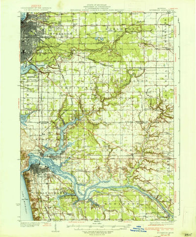 United States Geological Survey Muskegon, MI (1936, 62500-Scale) digital map