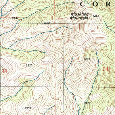 United States Geological Survey Muskhog Mountain, AZ (1996, 24000-Scale) digital map