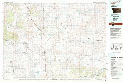 United States Geological Survey Musselshell, MT (1993, 100000-Scale) digital map