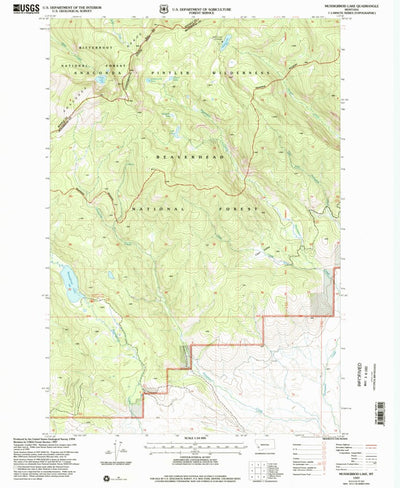 United States Geological Survey Mussigbrod Lake, MT (1997, 24000-Scale) digital map