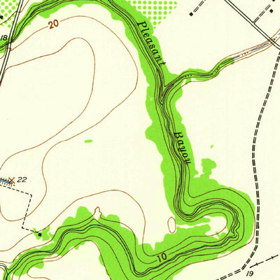 United States Geological Survey Mustang Bayou, TX (1943, 24000-Scale) digital map