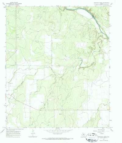 United States Geological Survey Mustang Creek, TX (1967, 24000-Scale) digital map