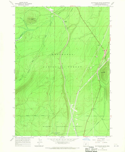 United States Geological Survey Muttonchop Butte, OR (1967, 24000-Scale) digital map