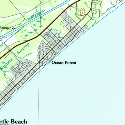 United States Geological Survey Myrtle Beach, SC-NC (1986, 100000-Scale) digital map