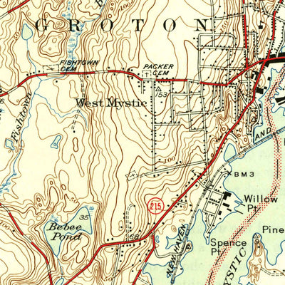 United States Geological Survey Mystic, CT-NY-RI (1944, 31680-Scale) digital map