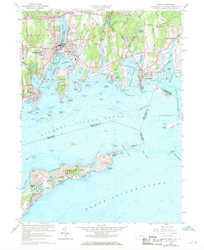 United States Geological Survey Mystic, CT-NY-RI (1958, 24000-Scale) digital map