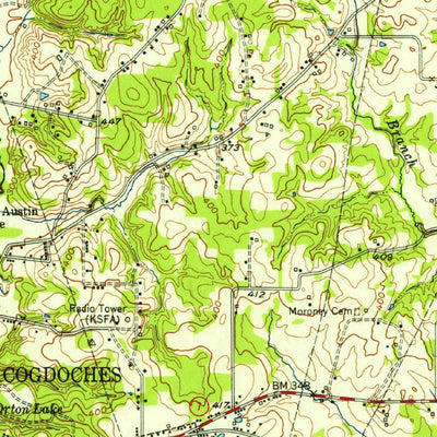 United States Geological Survey Nacogdoches, TX (1952, 62500-Scale) digital map