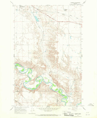 United States Geological Survey Naismith, MT (1967, 24000-Scale) digital map