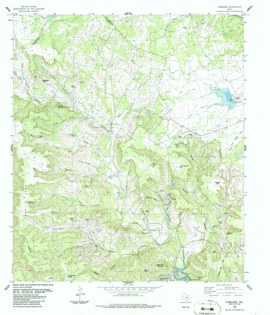 Nameless, TX (1986, 24000-Scale) Map by United States Geological Survey ...