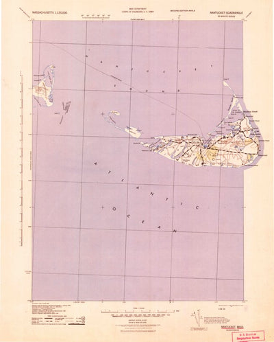 United States Geological Survey Nantucket, MA (1942, 125000-Scale) digital map