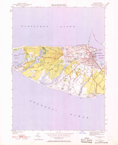 United States Geological Survey Nantucket, MA (1951, 24000-Scale) digital map