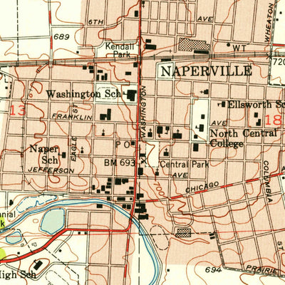 United States Geological Survey Naperville, IL (1953, 24000-Scale) digital map
