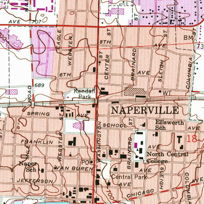 United States Geological Survey Naperville, IL (1962, 24000-Scale) digital map