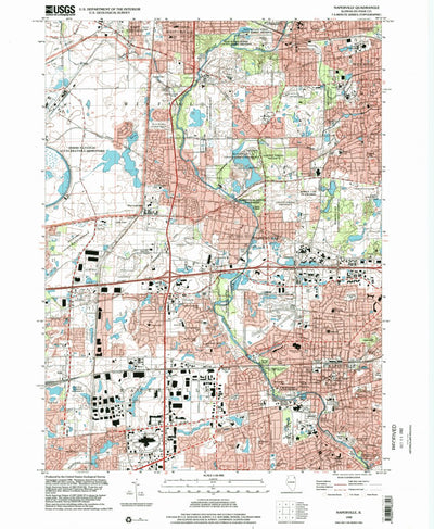 United States Geological Survey Naperville, IL (1998, 24000-Scale) digital map
