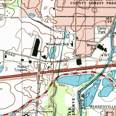 United States Geological Survey Naperville, IL (1998, 24000-Scale) digital map