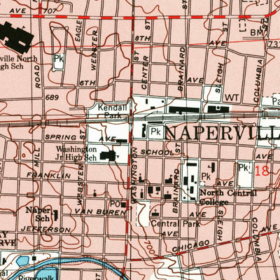United States Geological Survey Naperville, IL (1998, 24000-Scale) digital map