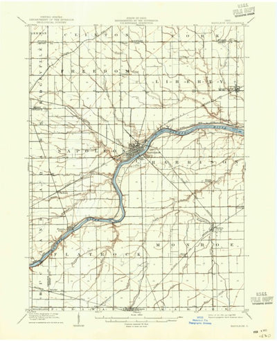 United States Geological Survey Napoleon, OH (1908, 62500-Scale) digital map