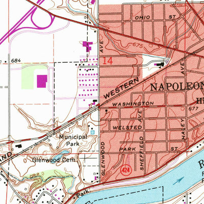 United States Geological Survey Napoleon West, OH (1959, 24000-Scale) digital map