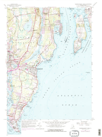 United States Geological Survey Narragansett Pier, RI (1957, 24000-Scale) digital map