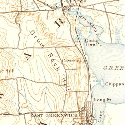 United States Geological Survey Narrangansett Bay, RI-MA (1890, 62500-Scale) digital map