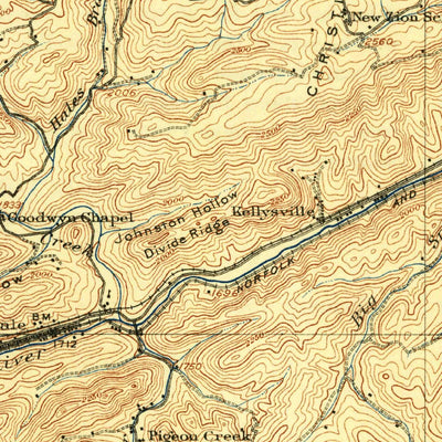 United States Geological Survey Narrows, VA-WV (1925, 62500-Scale) digital map
