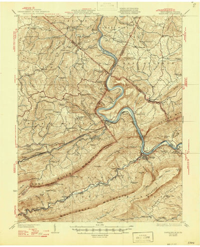 United States Geological Survey Narrows, VA-WV (1937, 62500-Scale) digital map