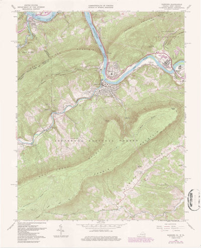 United States Geological Survey Narrows, VA-WV (1965, 24000-Scale) digital map