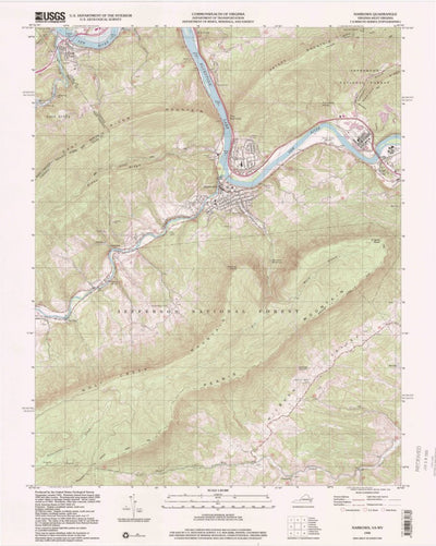 United States Geological Survey Narrows, VA-WV (1998, 24000-Scale) digital map