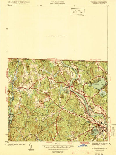 United States Geological Survey Nashua South, NH-MA (1941, 31680-Scale) digital map