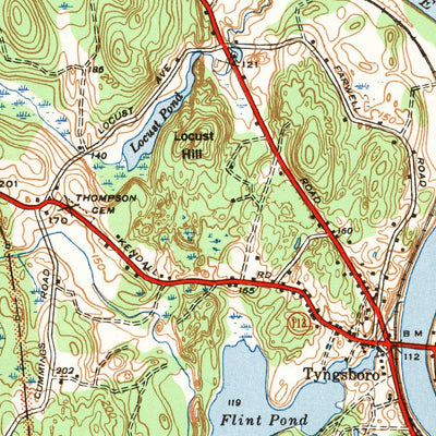 United States Geological Survey Nashua South, NH-MA (1942, 31680-Scale) digital map