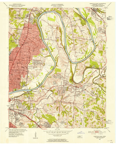 United States Geological Survey Nashville East, TN (1952, 24000-Scale) digital map