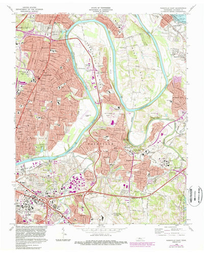 United States Geological Survey Nashville East, TN (1968, 24000-Scale) digital map