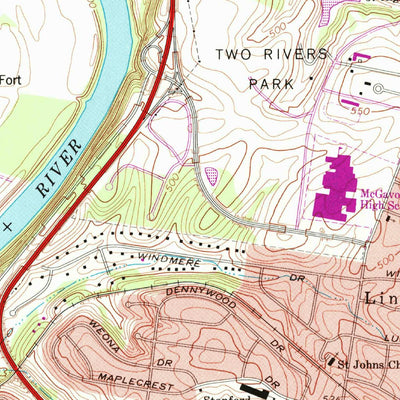 United States Geological Survey Nashville East, TN (1968, 24000-Scale) digital map