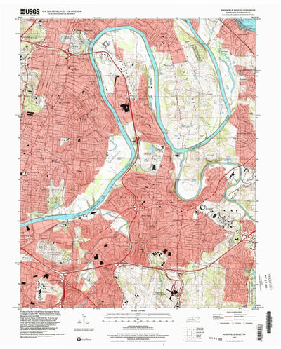 United States Geological Survey Nashville East, TN (1997, 24000-Scale) digital map