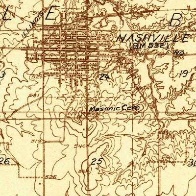 United States Geological Survey Nashville, IL (1931, 48000-Scale) digital map