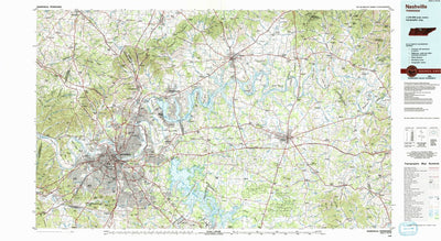 United States Geological Survey Nashville, TN (1984, 100000-Scale) digital map