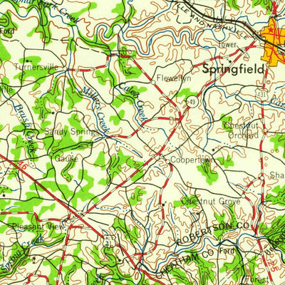 United States Geological Survey Nashville, TN-KY (1959, 250000-Scale) digital map